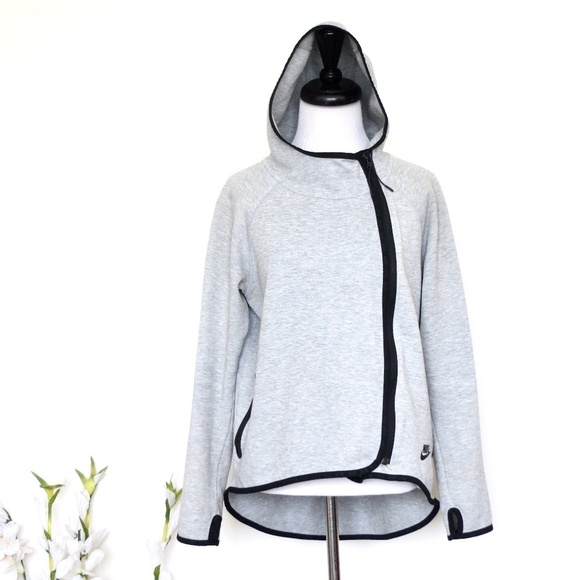 Nike Sportswear Tech Fleece Full Zip Cape Hoodie Jacket Gray SZ S - Picture 10 of 16